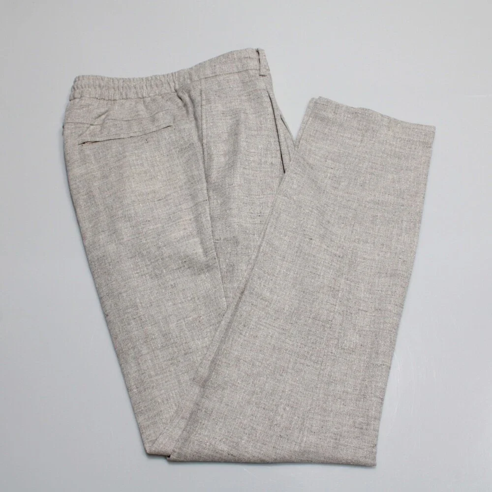 Luciano Barbera NWT Pleated Dress Pants Size 50 (US 34) in Brown Linen Blend